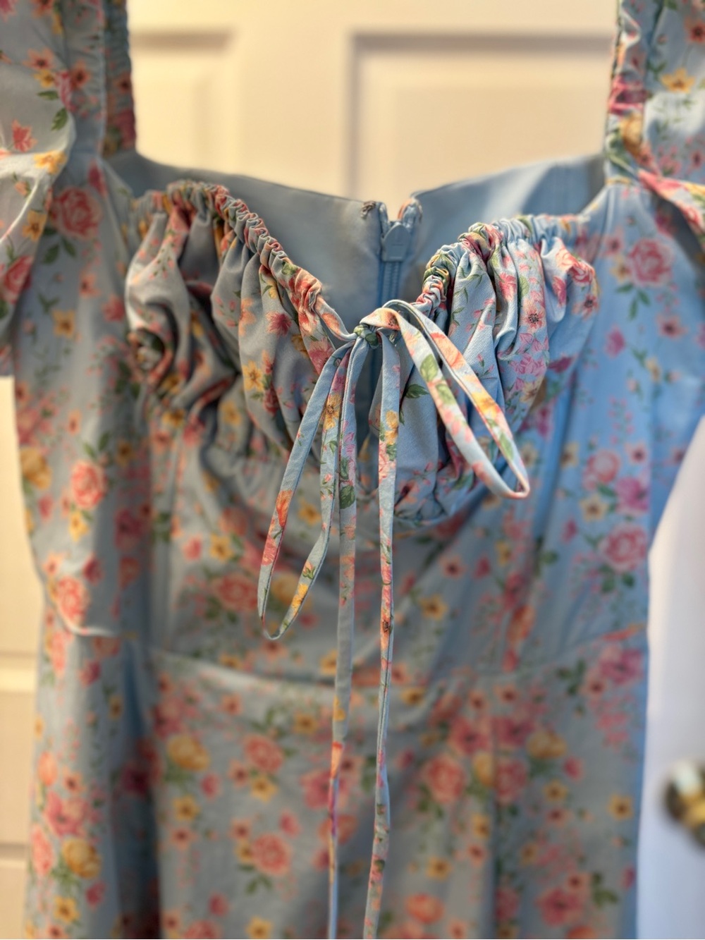 House of CB Light Blue Floral Tallulah Dress - Picture 3 of 8